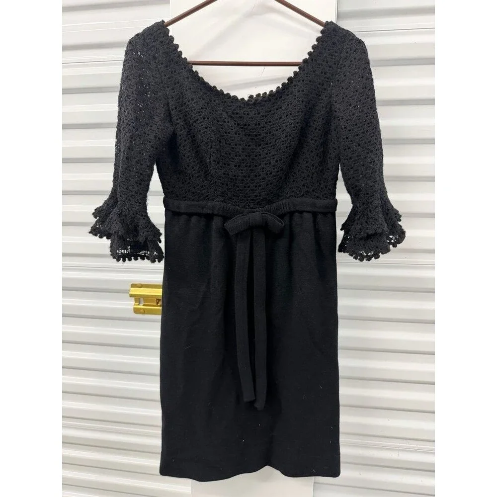 Vintage Don Sophisticates Black Crochet Dress